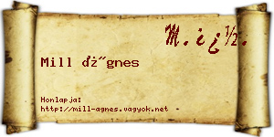 Mill Ágnes névjegykártya